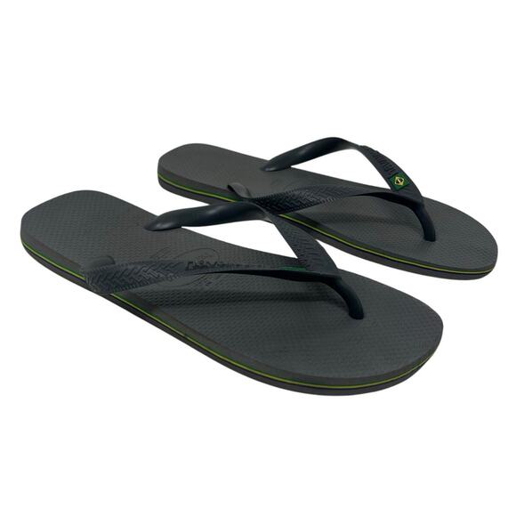 Men's Havaianas Gray Brazil Colors Flag Flip Flops Size 11 - Picture 1 of 6